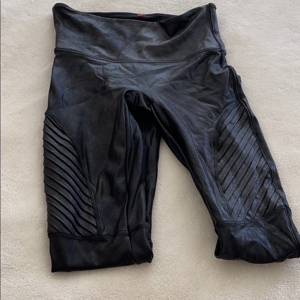Spanx faux leather motto leggings